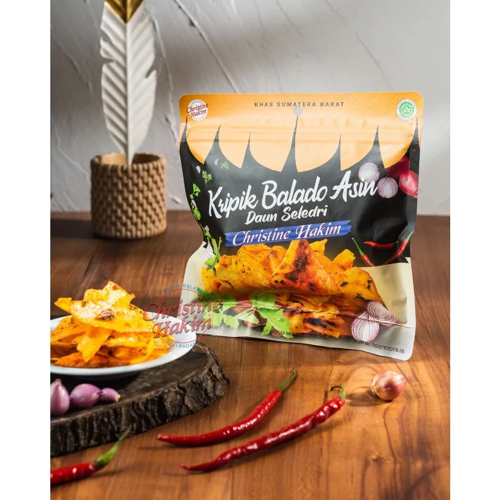 Kripik Balado Asin Daun Seledri 100gr - CHRISTINE HAKIM -