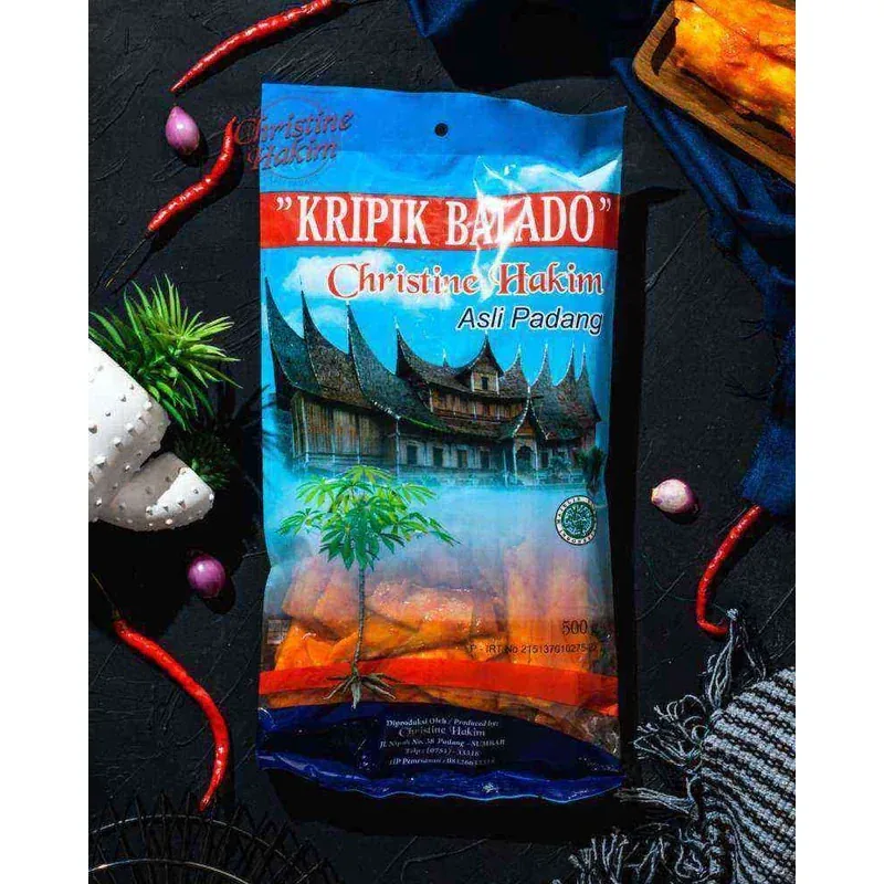 Kripik Balado Panjang Kemasan Biru 500gr - CHRISTINE HAKIM -