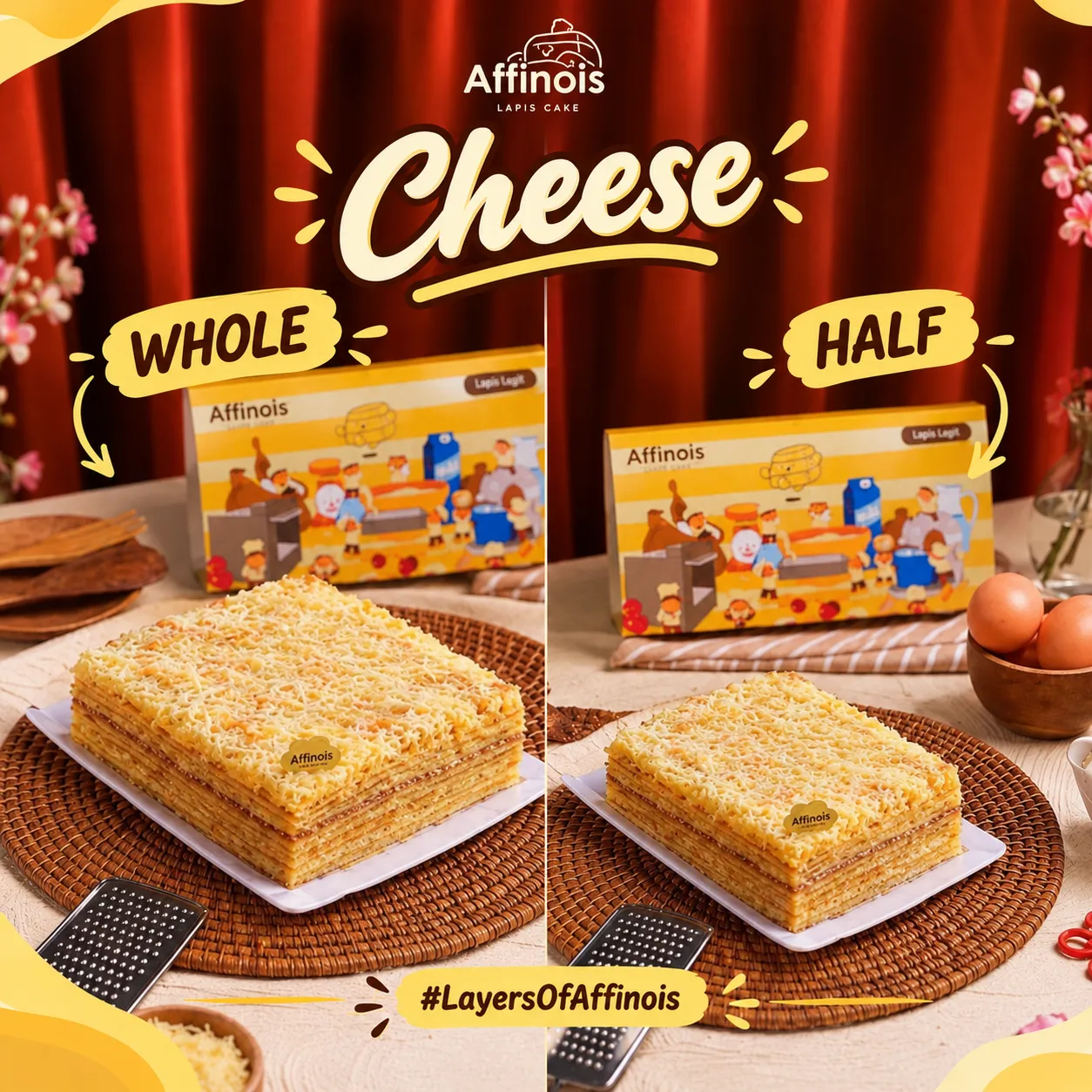 Cheese Lapis Legit Half (20cm x 10cm) - AFFINOIS -