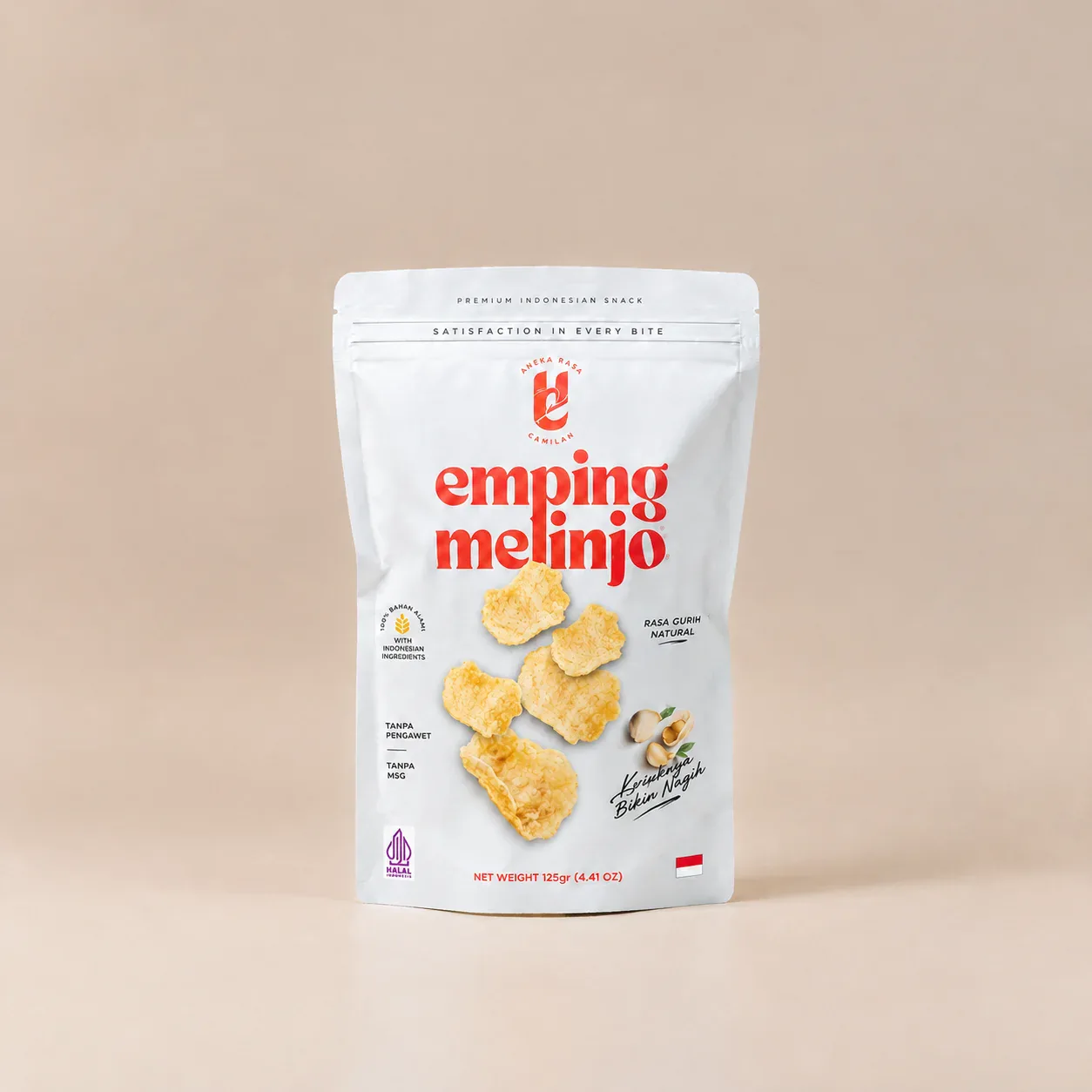 Emping Melinjo Garlic 125gr - HARVEST EATERY -